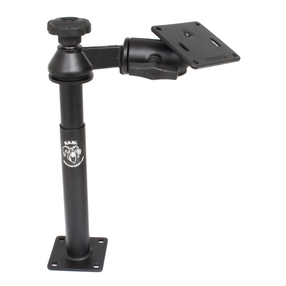 RAM® Tele-Pole™ met 8" & 9" palen, zwenkarm & 75x75mm VESA-plaat