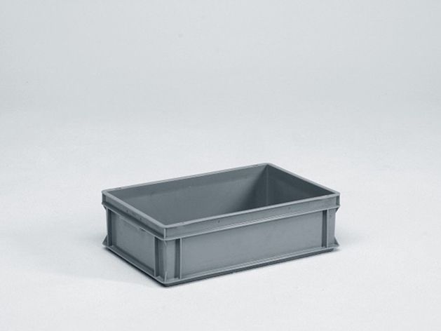 Euronorm stackable box, Normbox, 600x400x170 mm, 30-litre grey virgin plastic