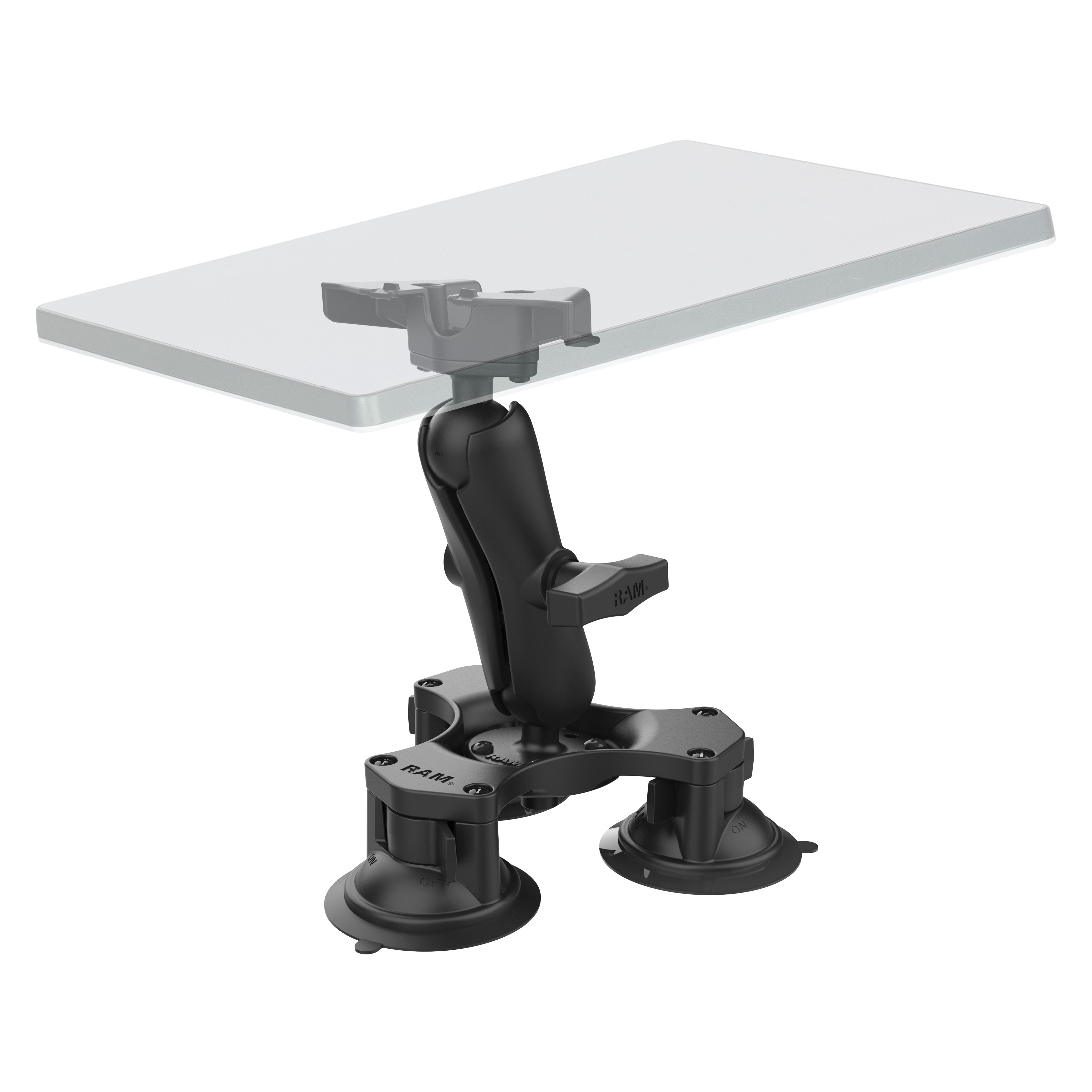 RAM® Twist-Lock™ triple suction cup heavy duty holder for Starlink Mini