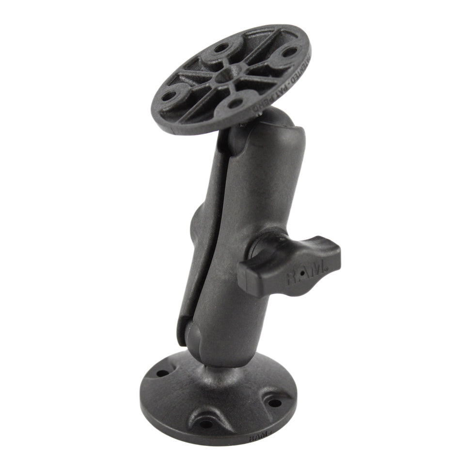 RAM® universele composiet dubbele kogelhouder met twee ronde platen