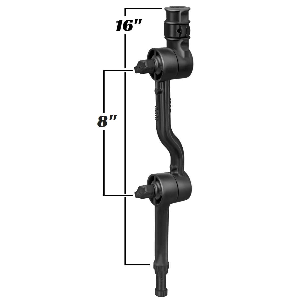 RAM® Adapt-A-Post™ met verstelbare 16" verlengarm