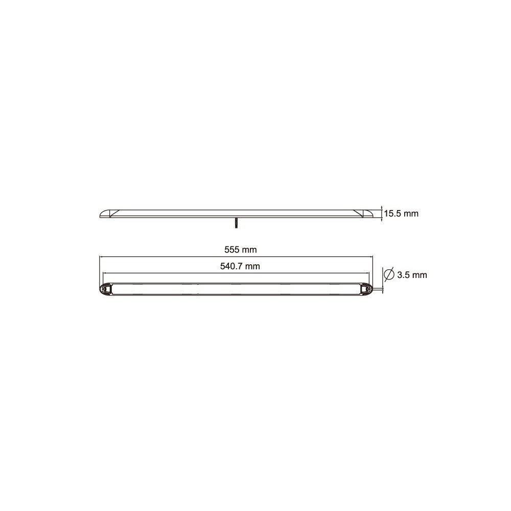 Binnenlicht LED 540lm 12-24V lineair 555mm witte bezel schakelaar