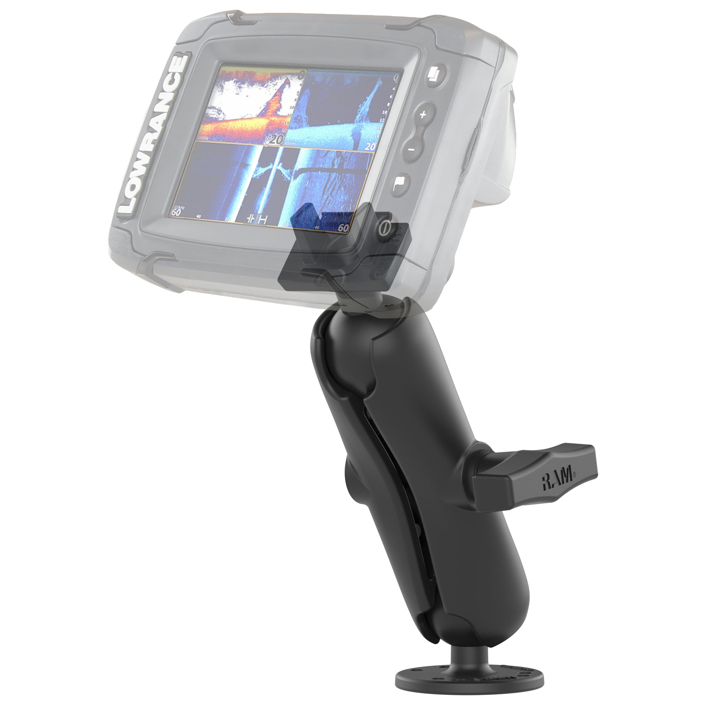 RAM® dubbele kogelhouder voor Lowrance Elite-5 & Elite-7 Ti + meer