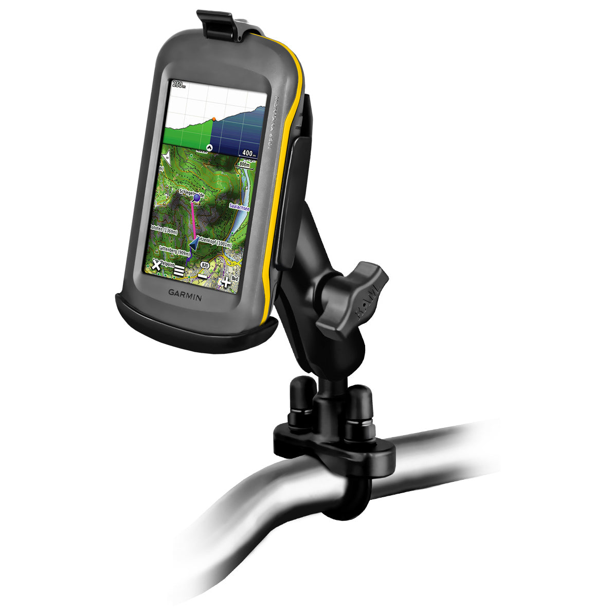 RAM® stuur-U-bout dubbele kogelhouder voor Garmin Montana 600-serie