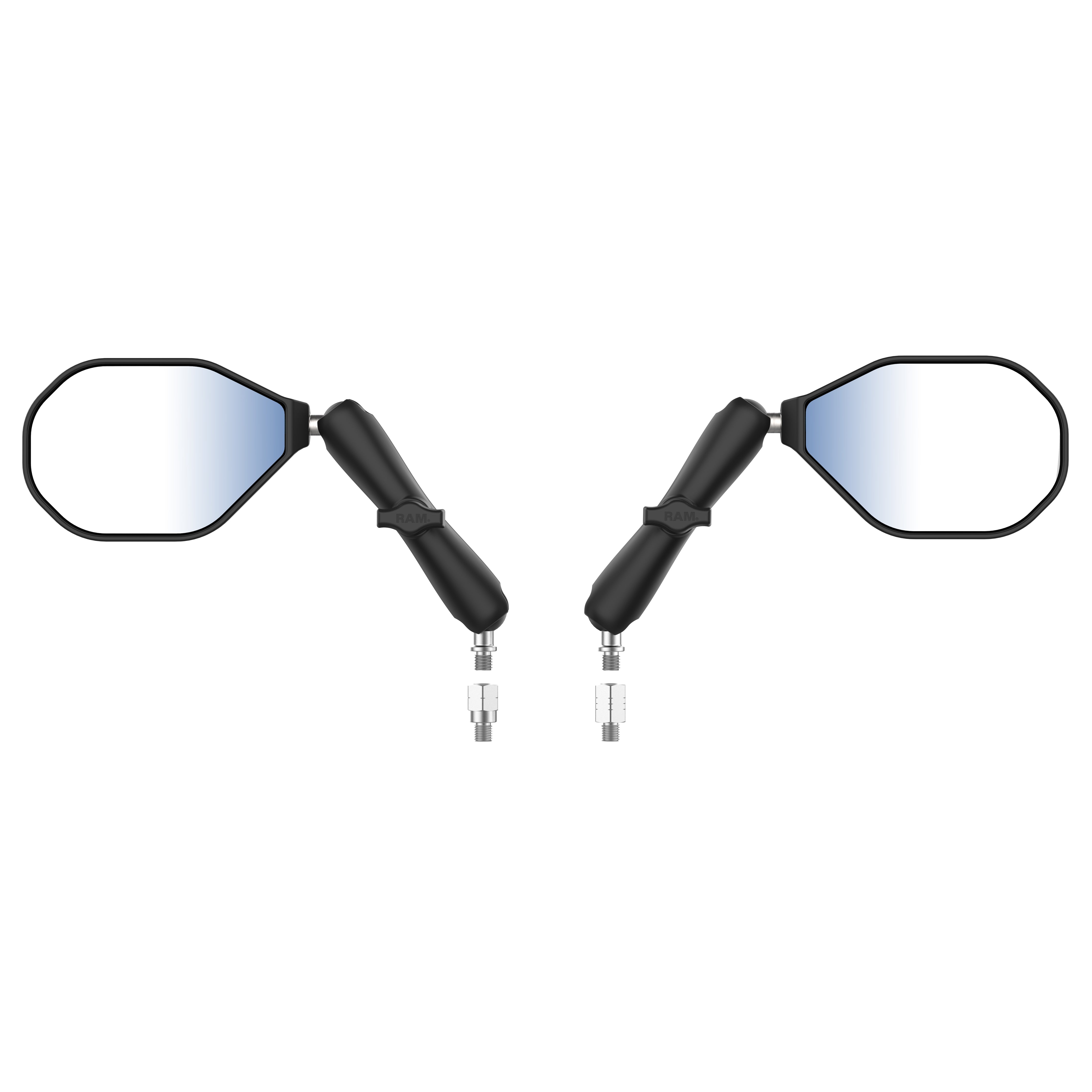 Kit RAM® Tough-Mirror™ avec bases M10-1.25 + adaptateur inversé - bras long