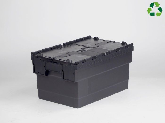 Distributionskasse E-line Distribox, sort kassedel, sorte lågdele, 55 liter