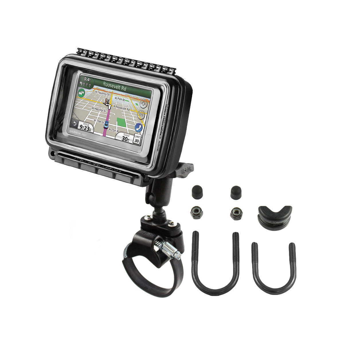 RAM® Aqua Box® ATV/UTV railhouder voor medium-brede toestellen