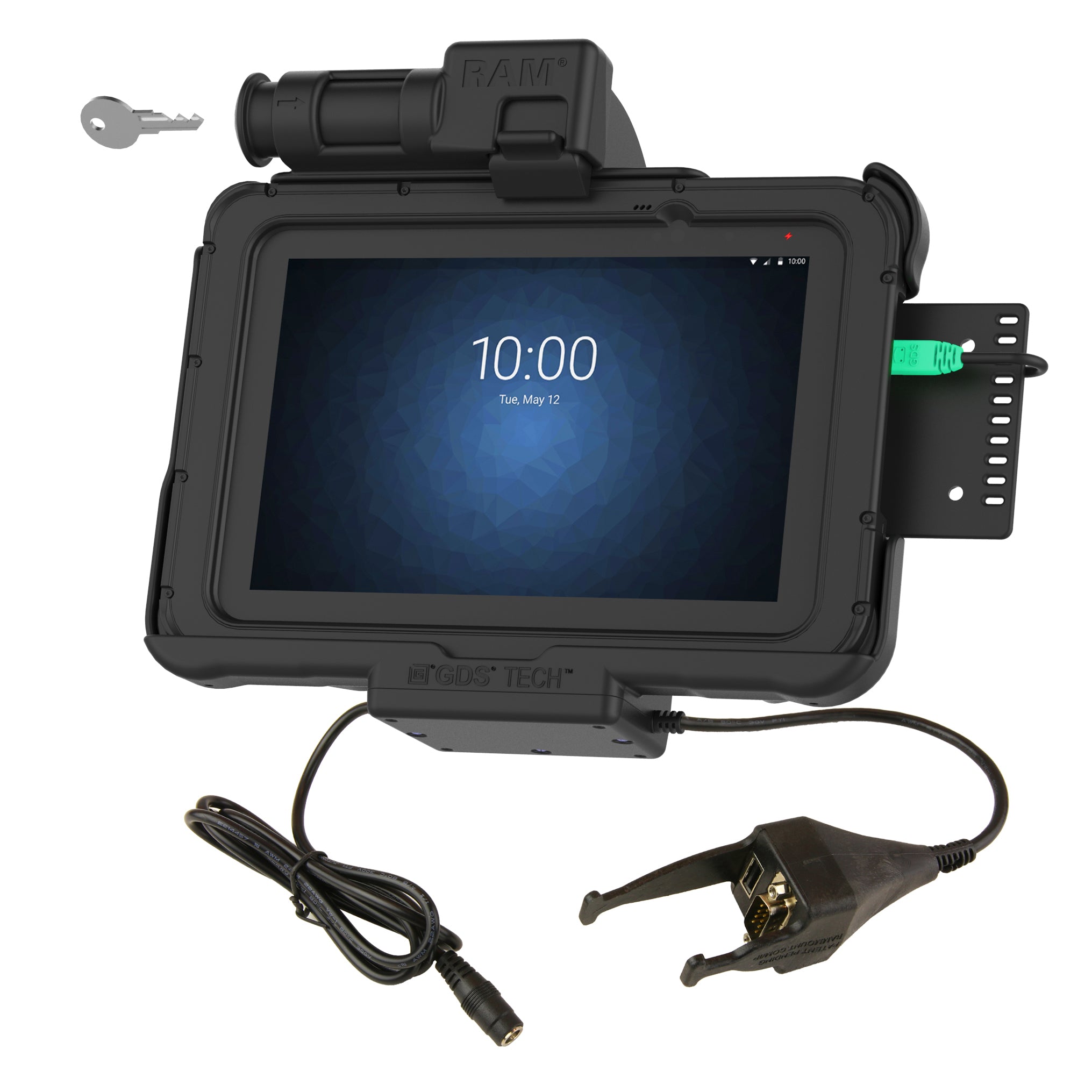 GDS® dock met sleutelslot, voeding + data & DB9 voor Zebra ET5x 8.3" & 8.4"