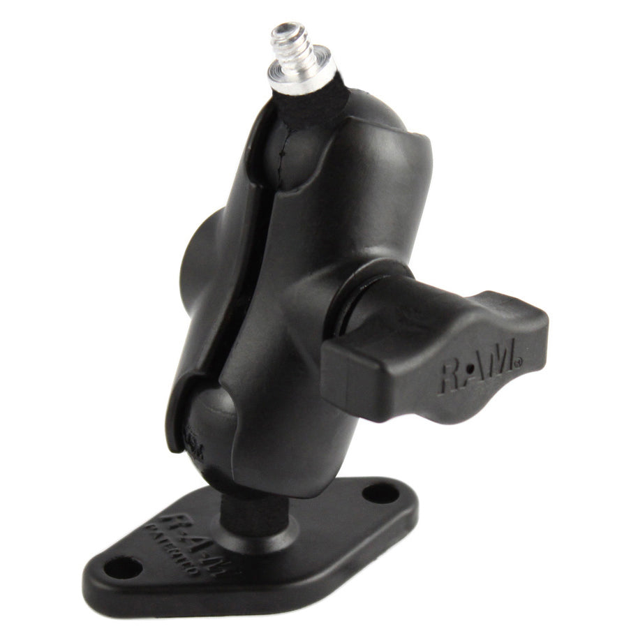 RAM® dubbele-kogelhouder met traanplaat en 1/4"-20 draadpen - kort