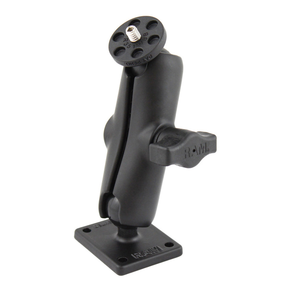 RAM® double ball holder with AMPS plate and 1/4"-20 action camera adapter