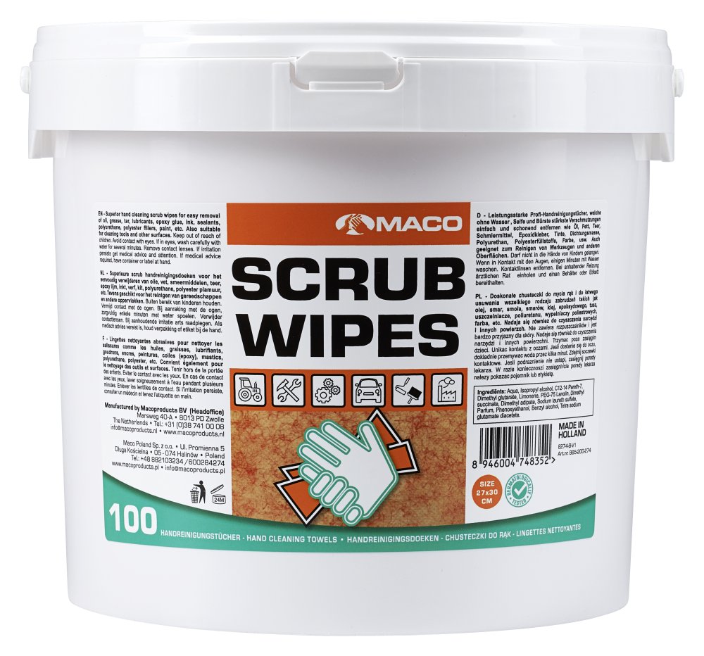 Lingettes de nettoyage ScrubWipesExtreme 270 mm x 300 mm (100 pièces)