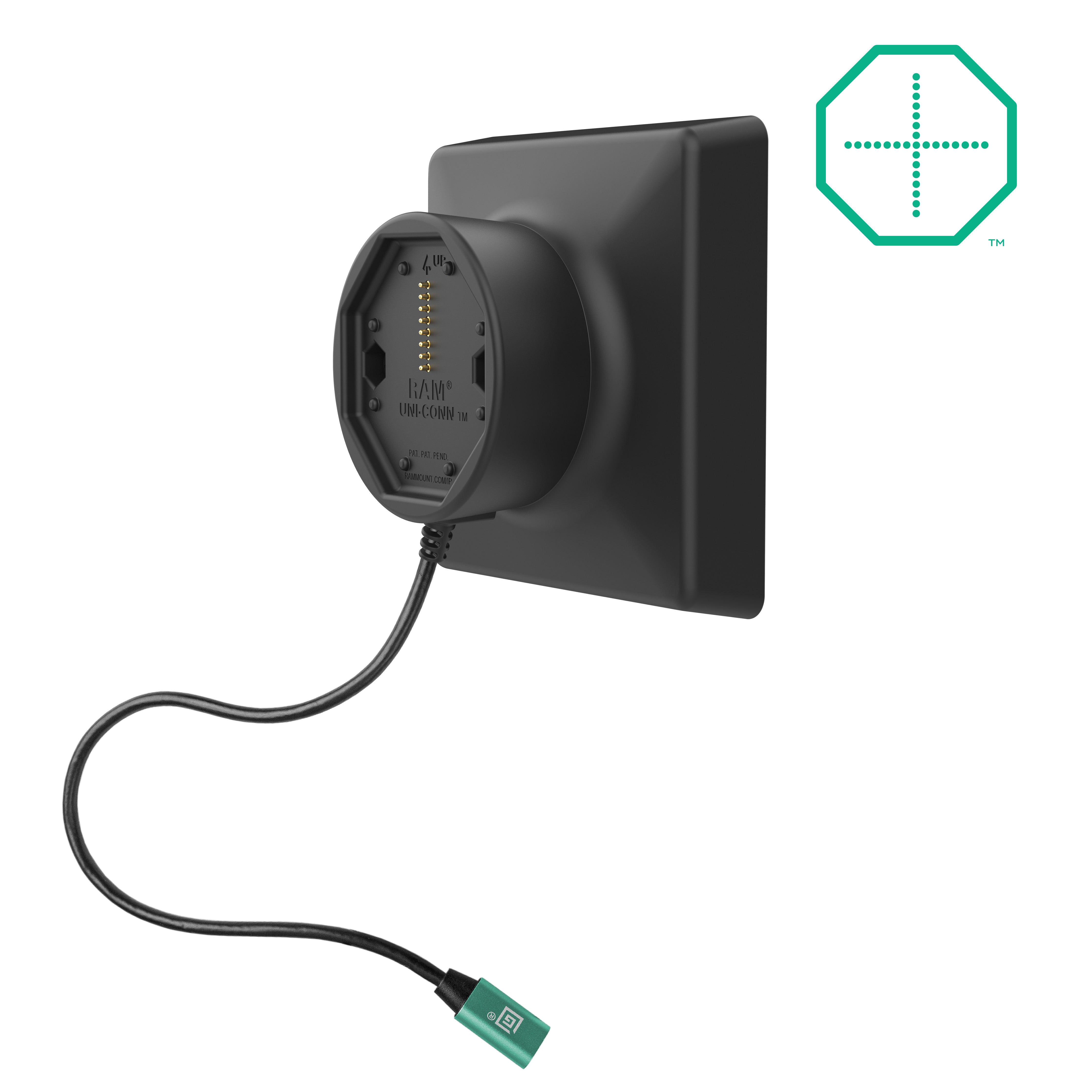 GDS® Uni-Conn™ gevoede dock met USB-C en VESA-adapter