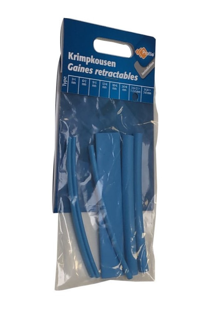 Assortiment de gaines thermorétractables 3-6-12mm bleu