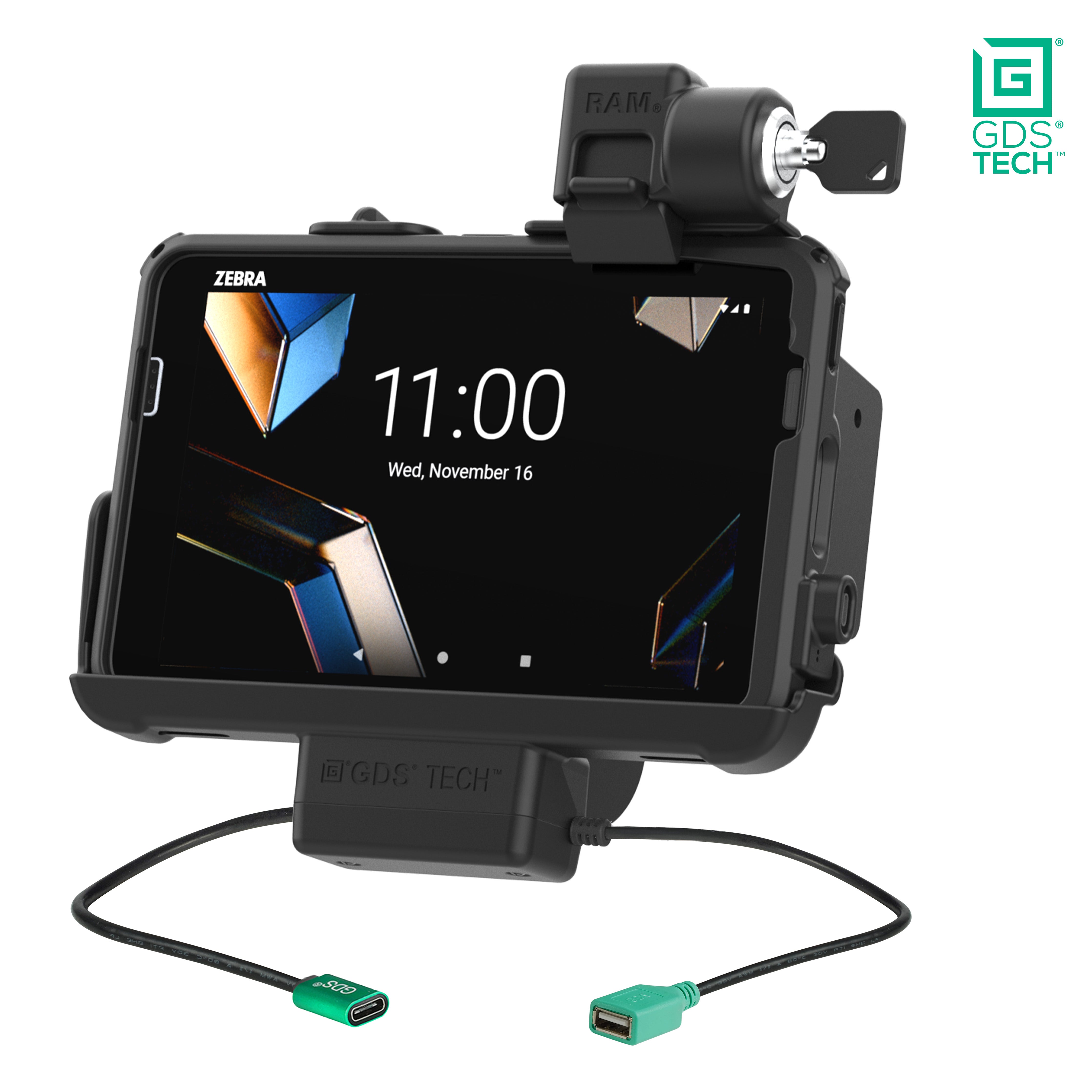Vergrendelbare GDS® dock + data voor Zebra ET401 & ET4x 8" met IntelliSkin®