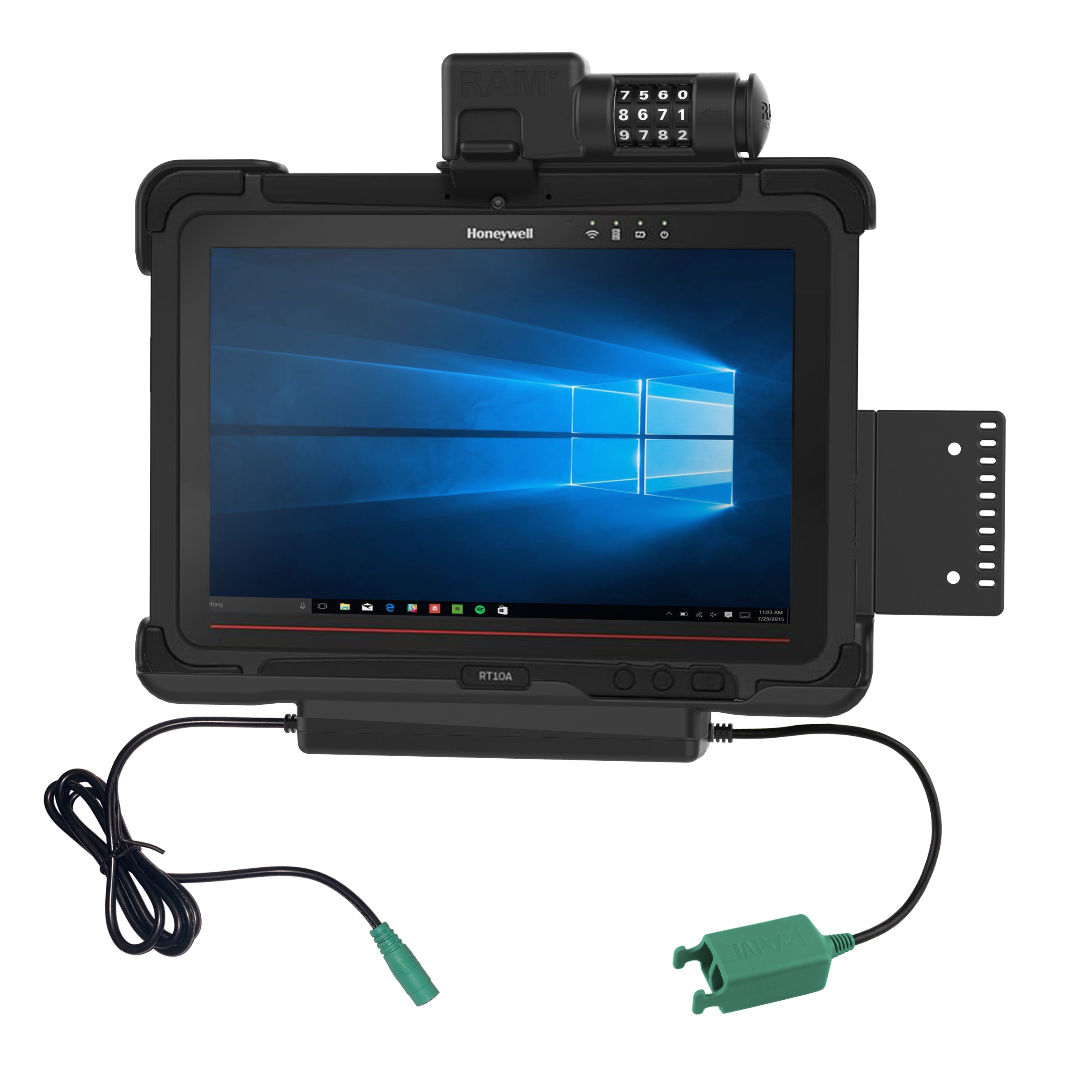 Stacja dokująca RAM® Power + dual USB z zamkiem szyfrowym do tabletu Honeywell RT10