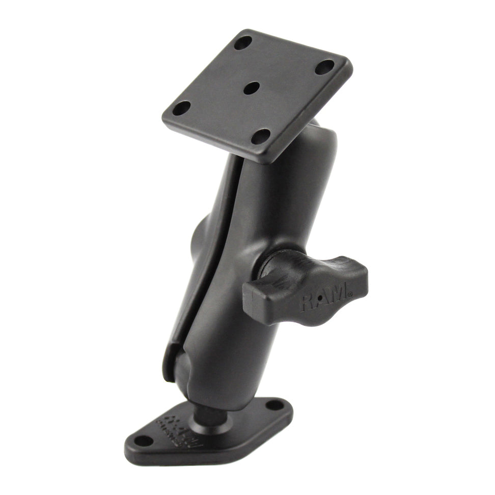 RAM® dubbele kogelhouder met 2-gaats & 4-gaats AMPS-platen – medium