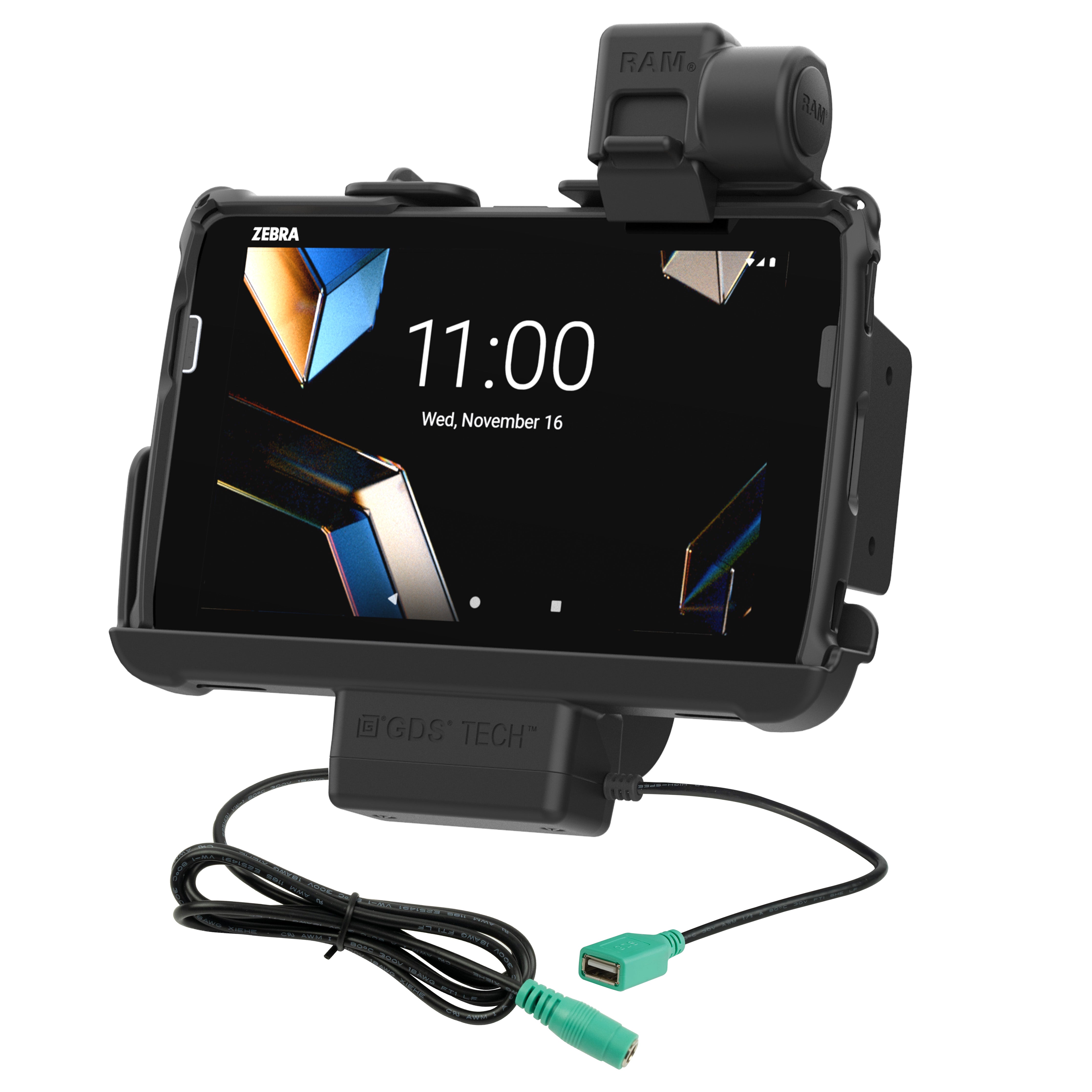 RAM® Tough-Dock™ Power + Data med lås til Zebra ET4x 8"