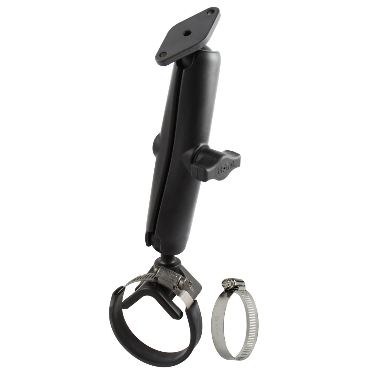 RAM® Doppel-Kugel-Bandschellenhalter mit Diamantplatte - lang