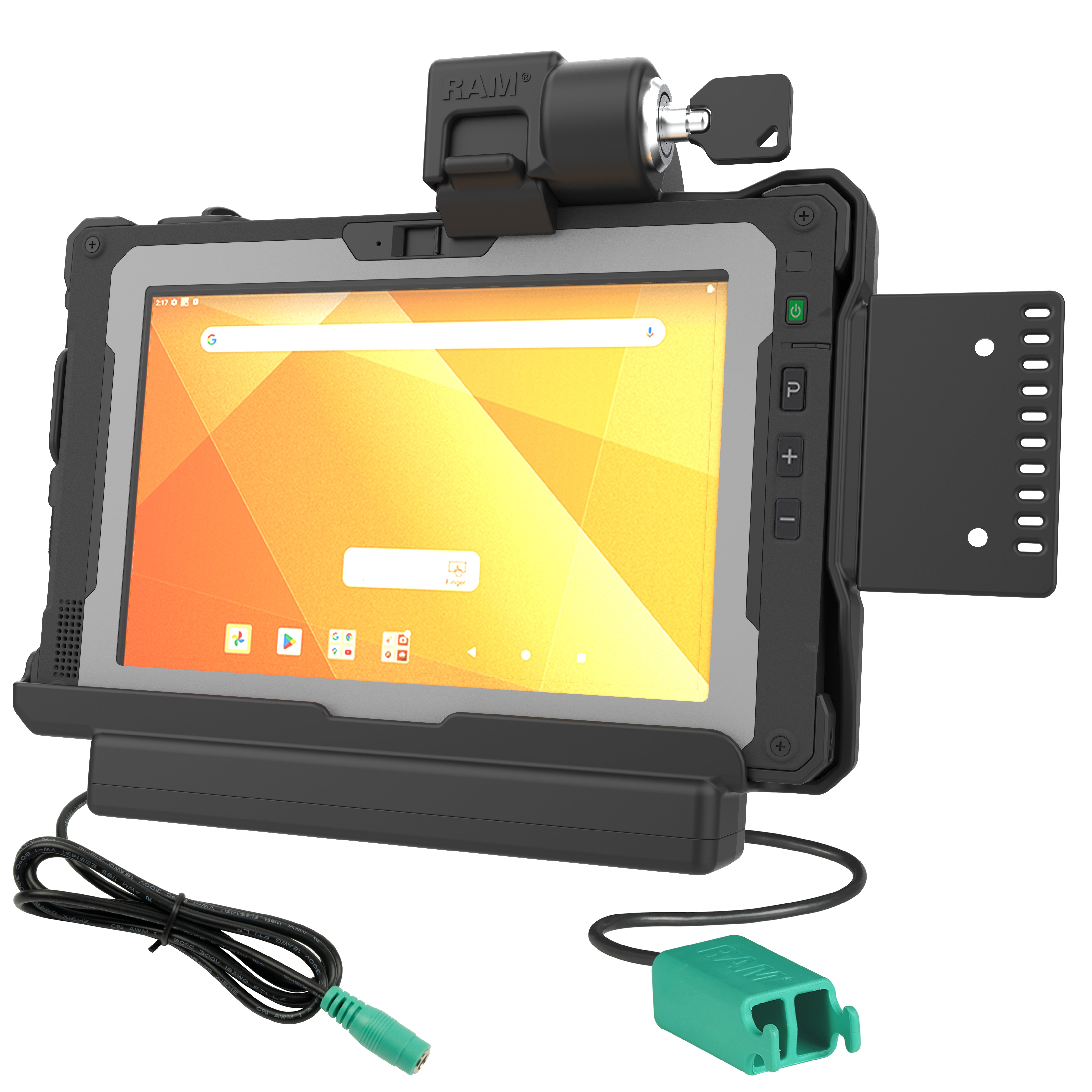 RAM® vergrendelbare stroom + dubbele USB data dock voor Getac ZX80