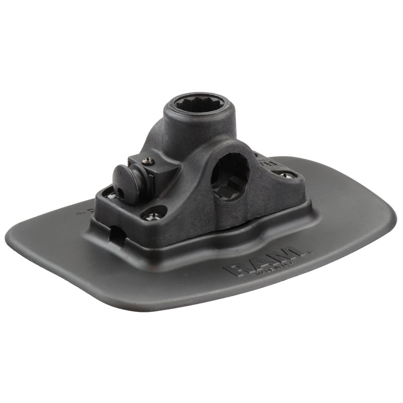 Base adhesiva negra RAM® Bond-A-Base™ con receptor de poste/ranura RAM ROD®