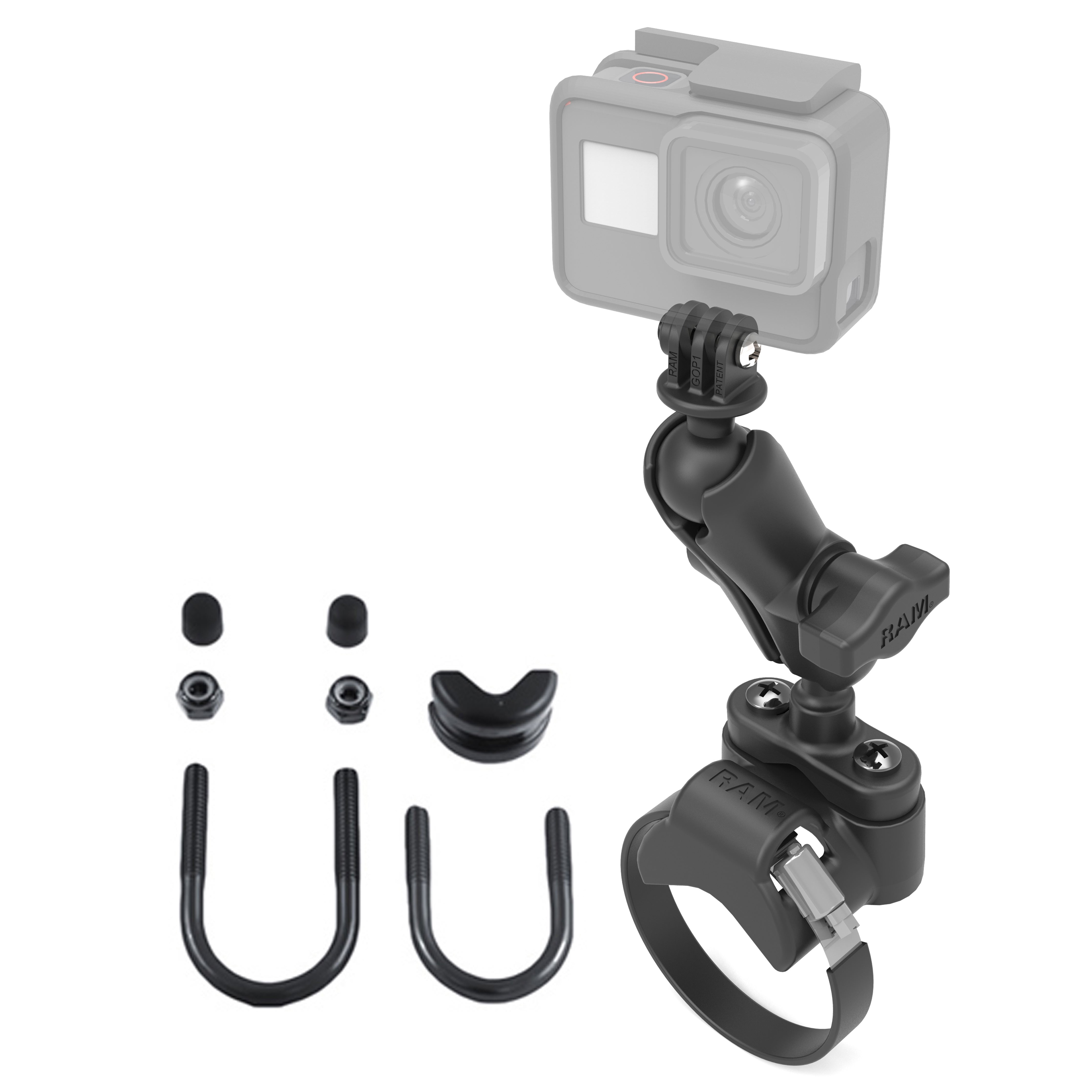 RAM® ATV/Side By Side stuur-U-bouthouder met actiecamera-adapter