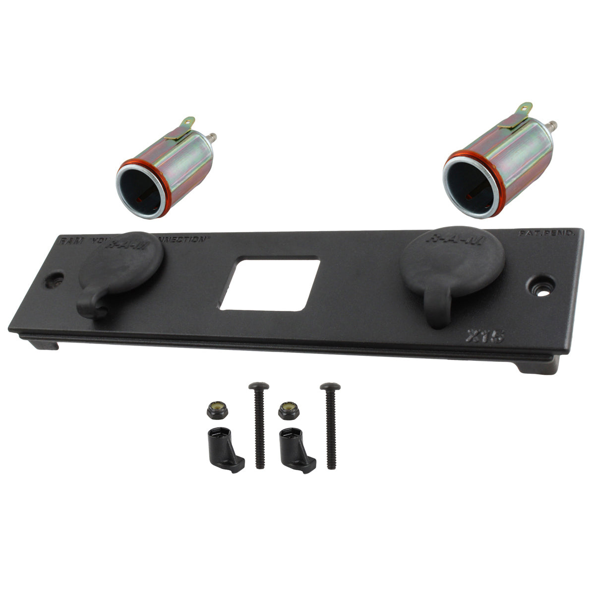 RAM® Tough-Box™ 2" faceplate with two 12V cigarette lighter sockets X15