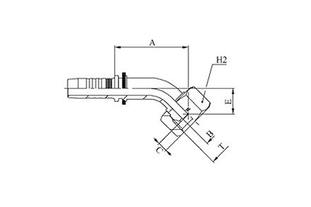 Fluiconnecto Schlauchanschluss - 45° gebogene Kupplung 10813-04-04