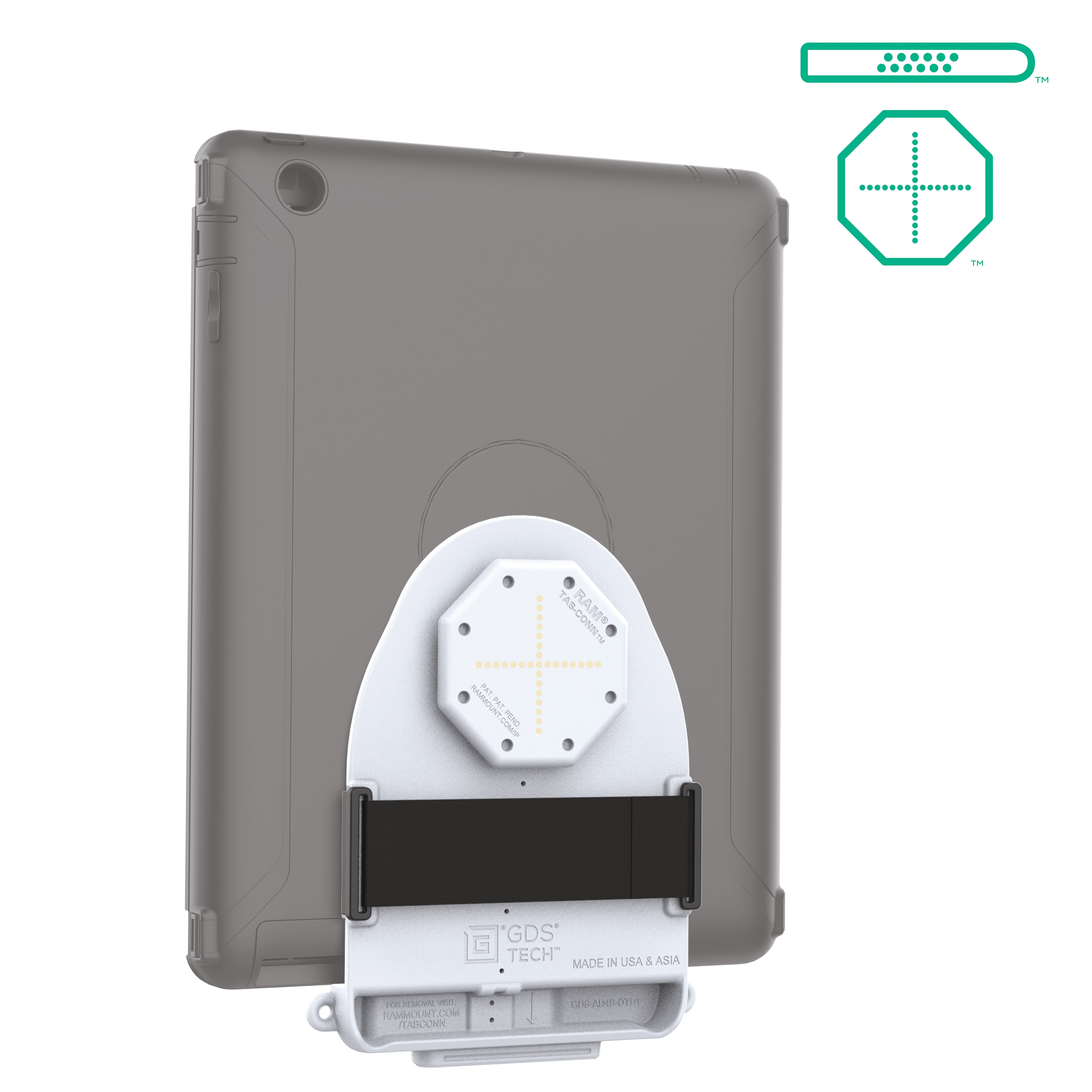 GDS® Tab-Conn™ voor OtterBox Defender-hoezen (D Shape & Rear Pads) - Grijs