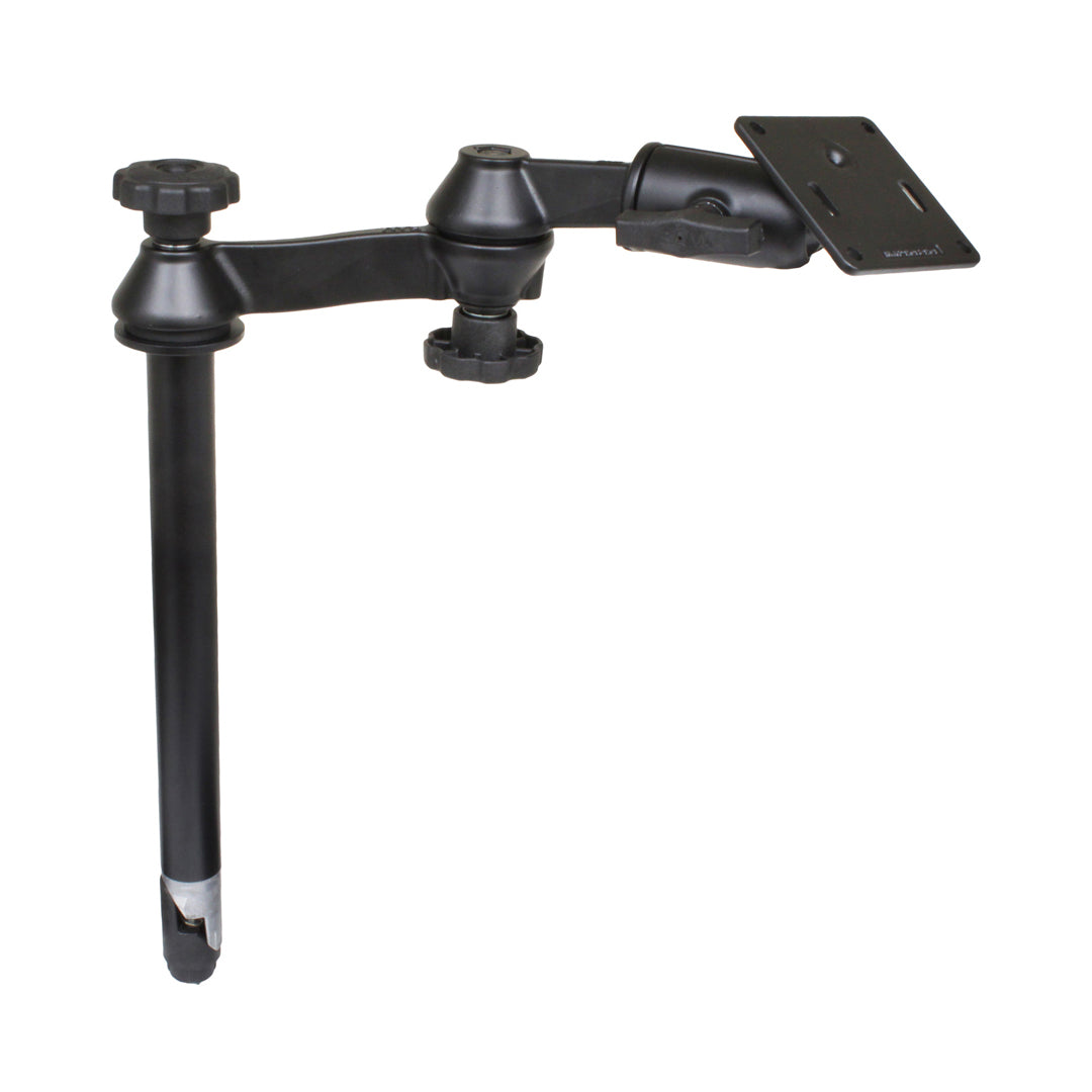 RAM® 12" bovenpaal met dubbele zwenkarmen & 75x75mm VESA-plaat