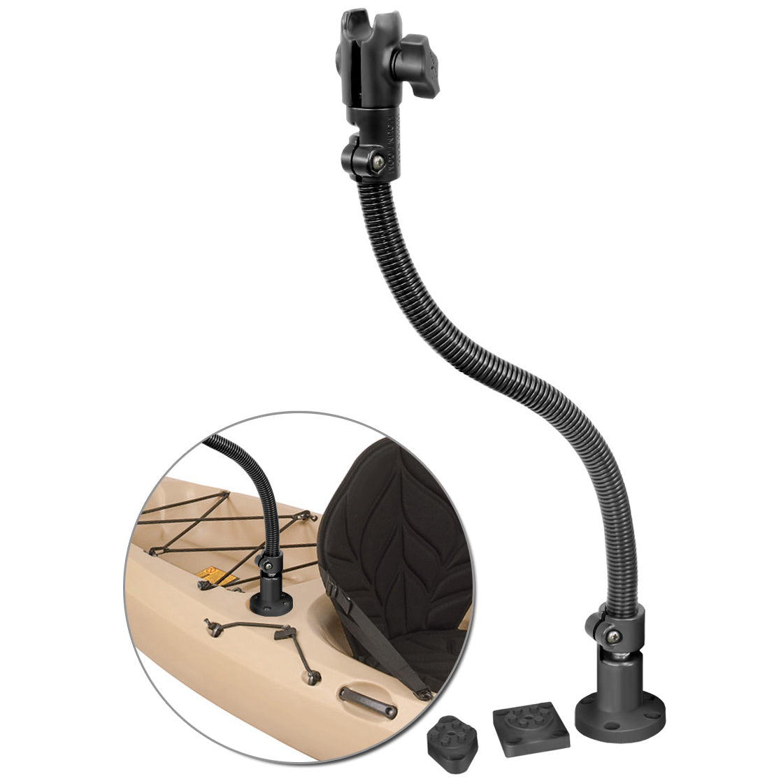 Bras à rotule simple RAM® Flex-Rod™ 18" avec accessoires de base drill-down