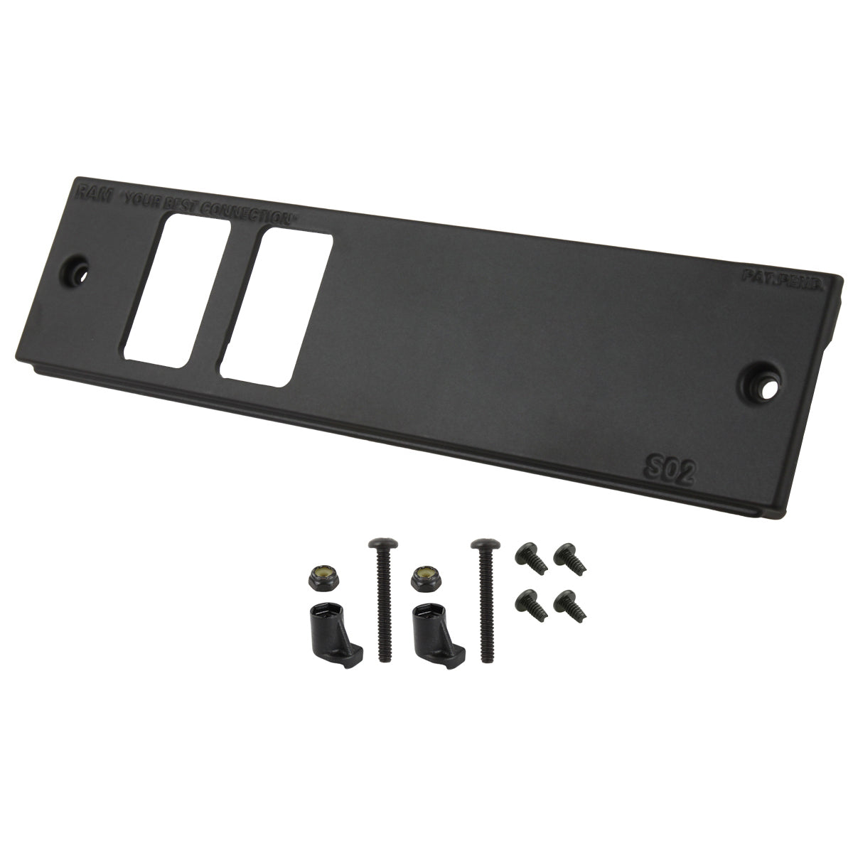 RAM® Tough-Box™ 2" faceplate with two switch ports