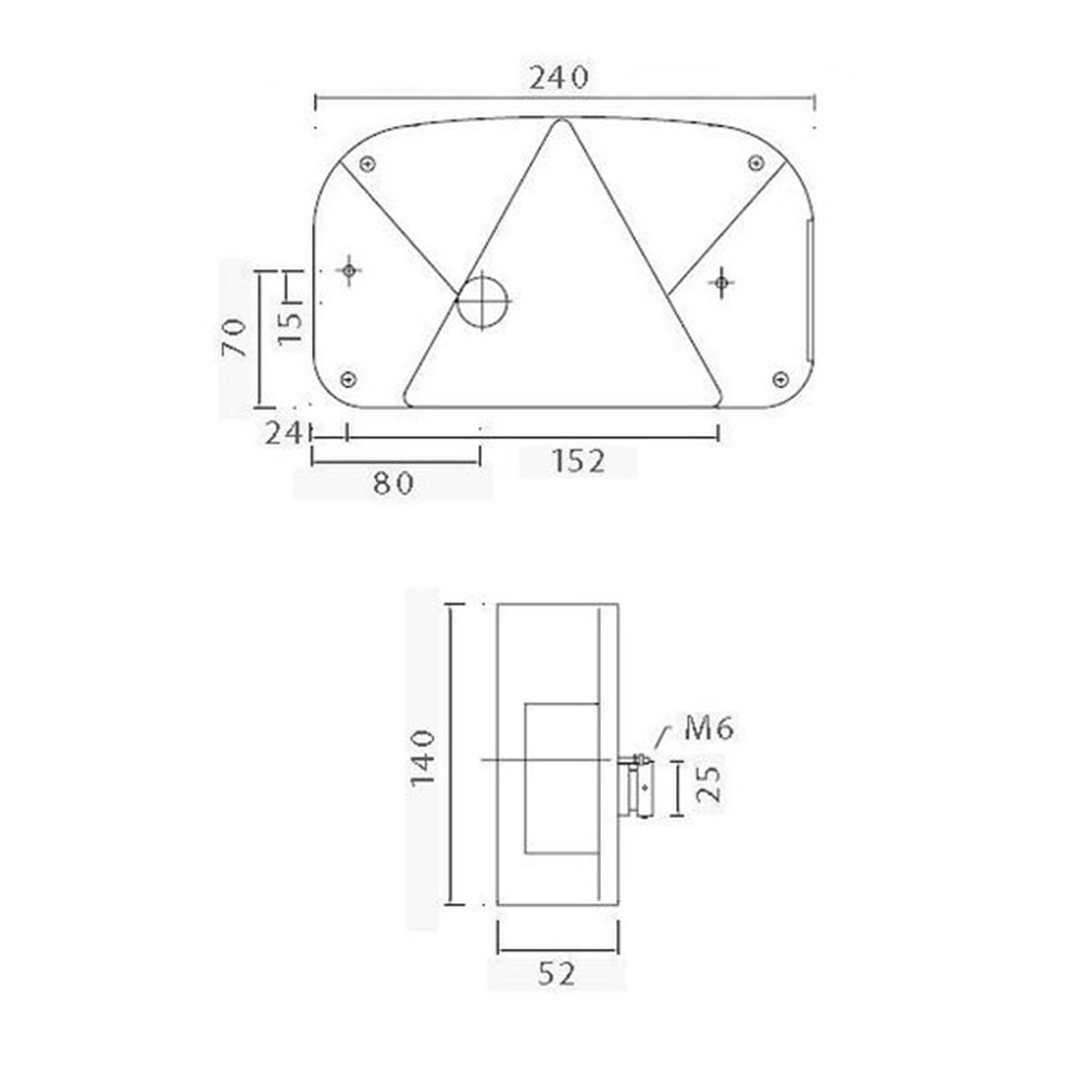 Achterlicht Multipoint II halogeen 12V 6-functie 5-pin links