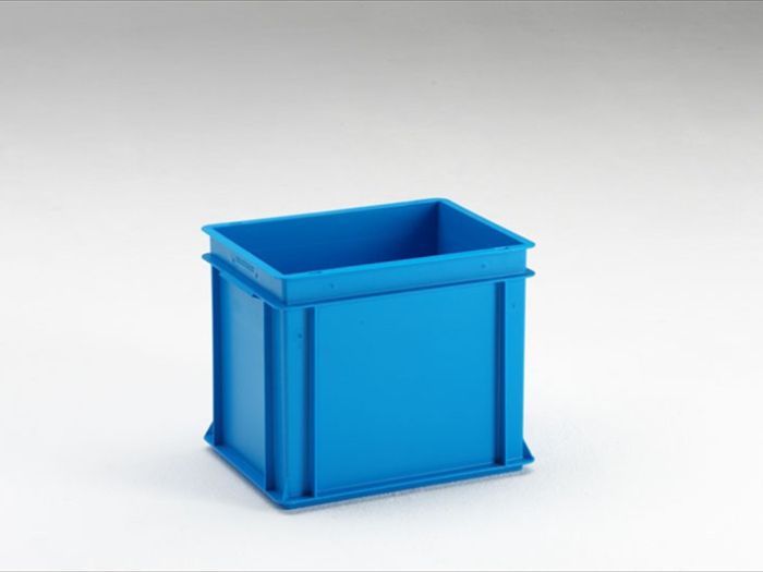 Euronorm stacking box, Normbox, 400x300x325 mm, 30 litres blue virgin plastic
