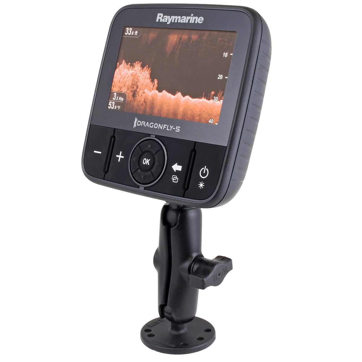 RAM® inboor dubbele kogelhouder voor Raymarine Dragonfly + meer