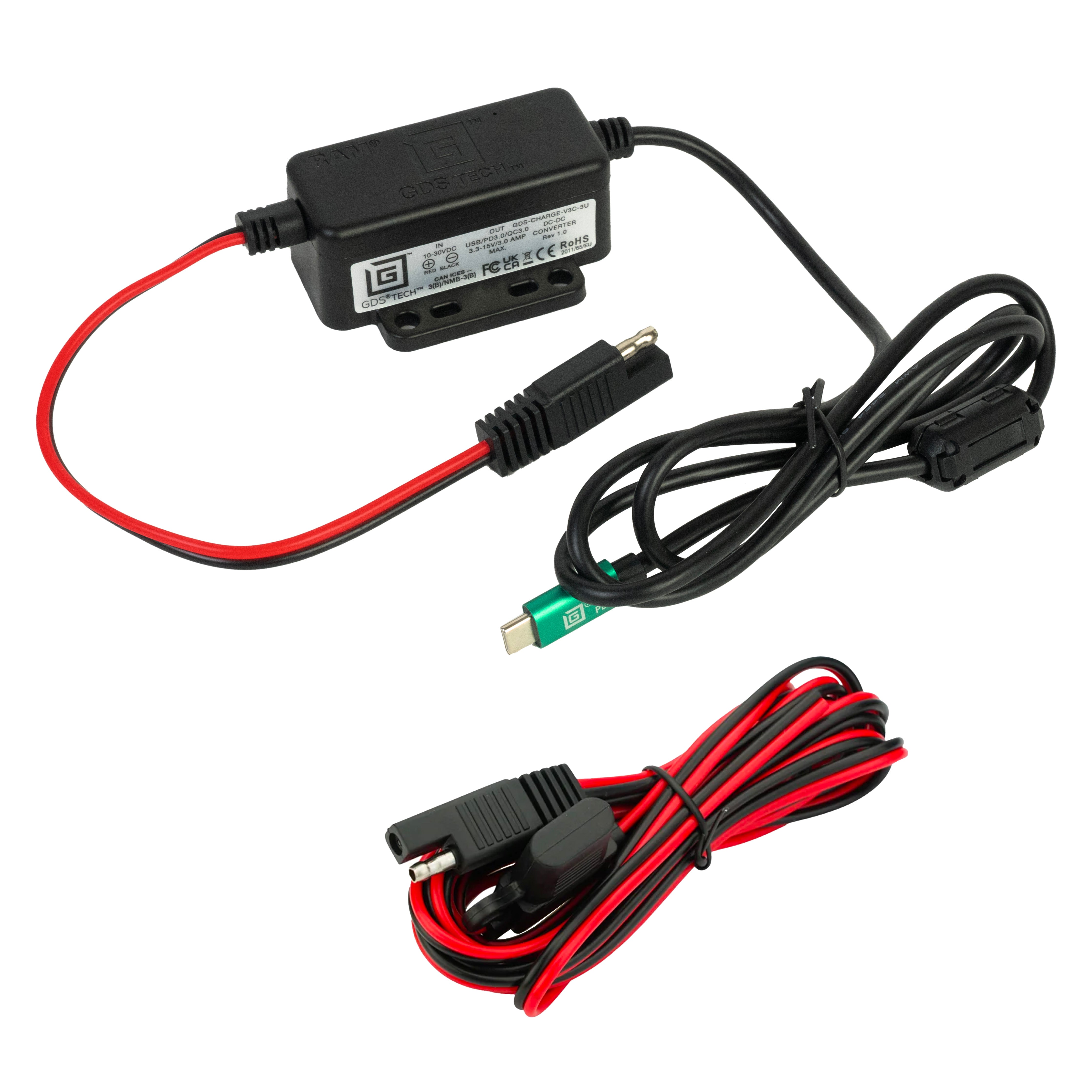 GDS® modulaire 10-30V Power Delivery (45W) male USB-C hardwire-lader