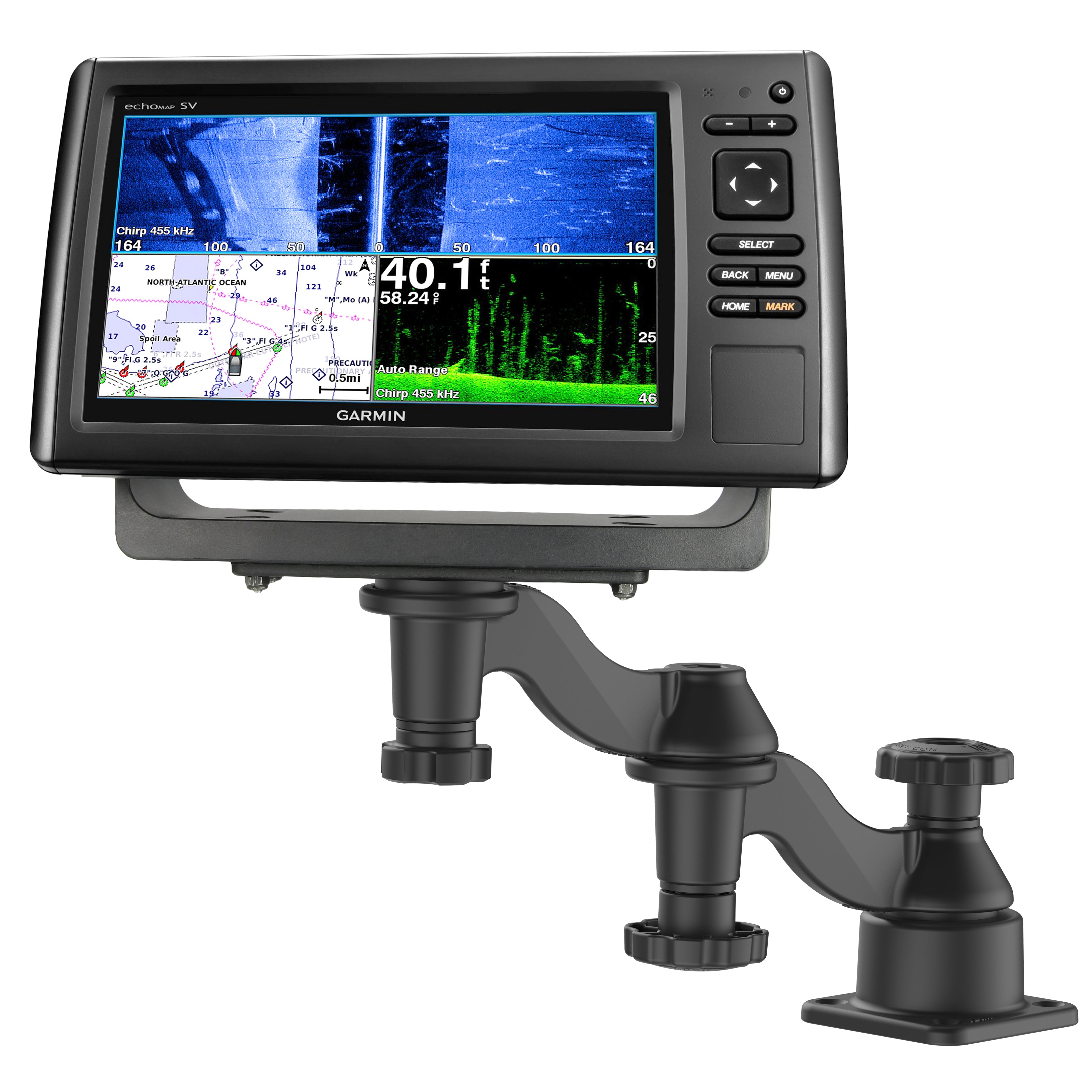 RAM® horizontale 12" zwenkarmhouder voor fishfinders & plotters