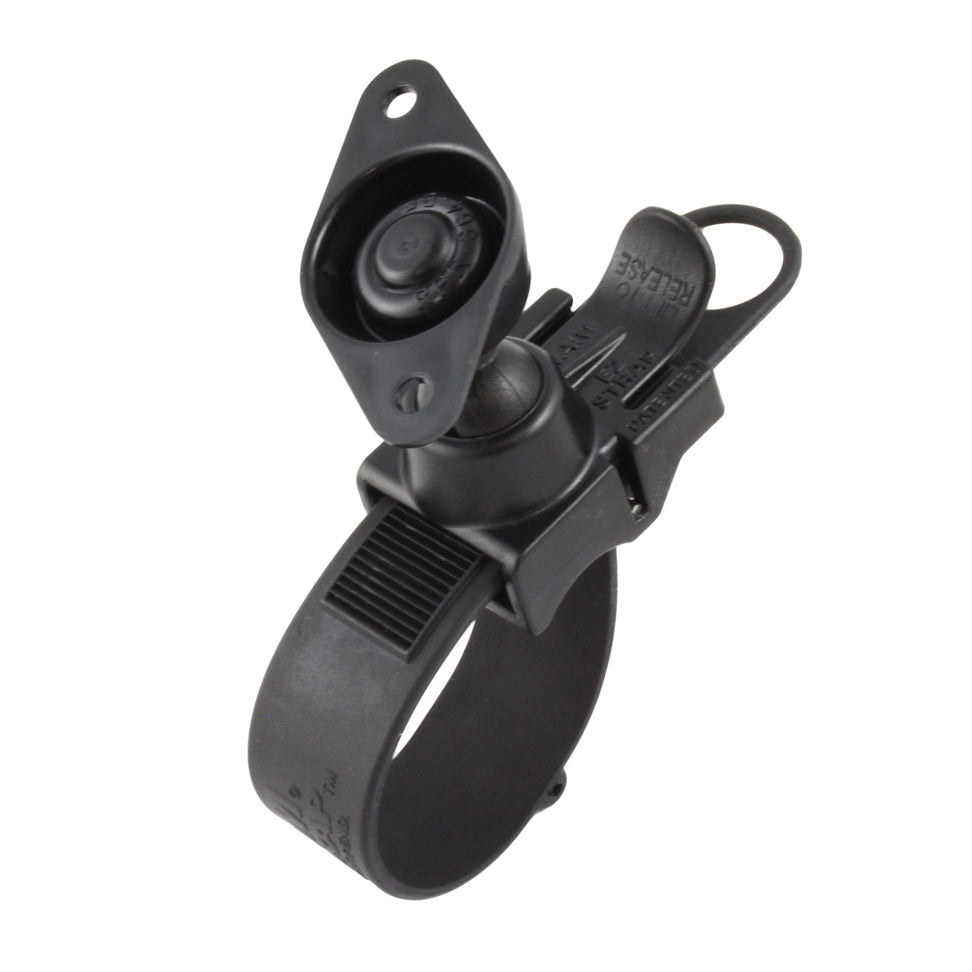 RAM® EZ-Strap™ railhouder met dubbele kogel en diamant-basisadapter