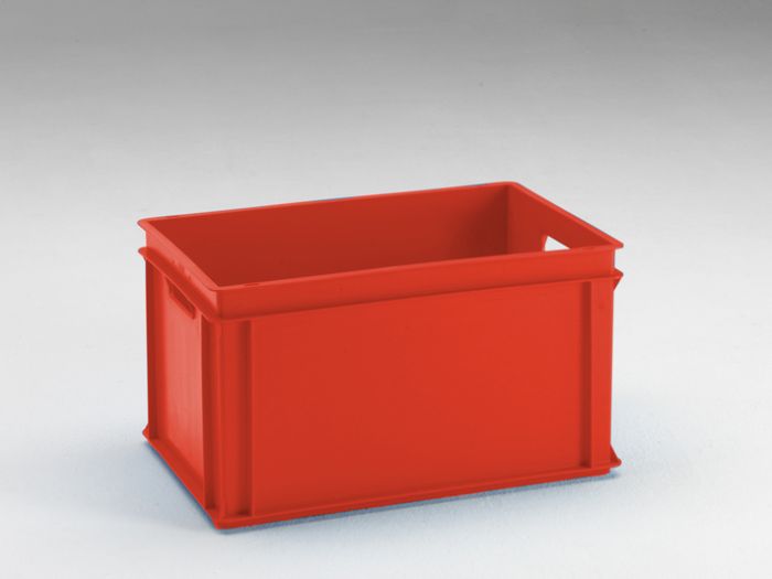 Euronorm stackable box, Normbox, 600x400x325 mm, 60 litres, 2 handles, red