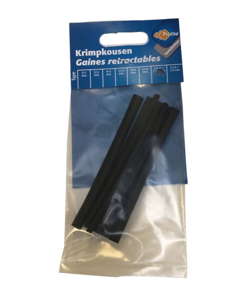 Assortiment de gaines thermorétractables 3-6-12mm noir