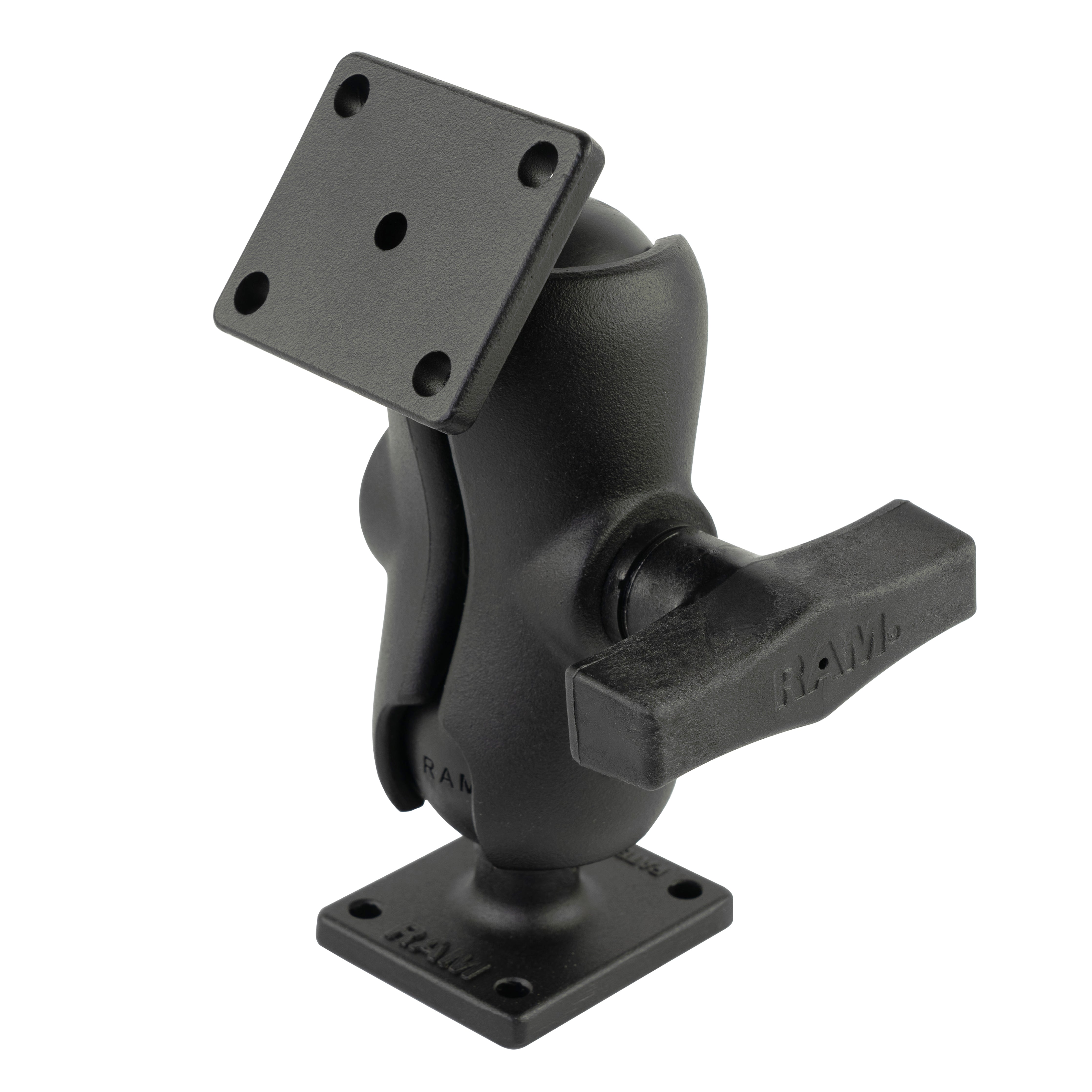 RAM® dubbele kogelhouder met rechthoekige AMPS-platen - C-formaat kort