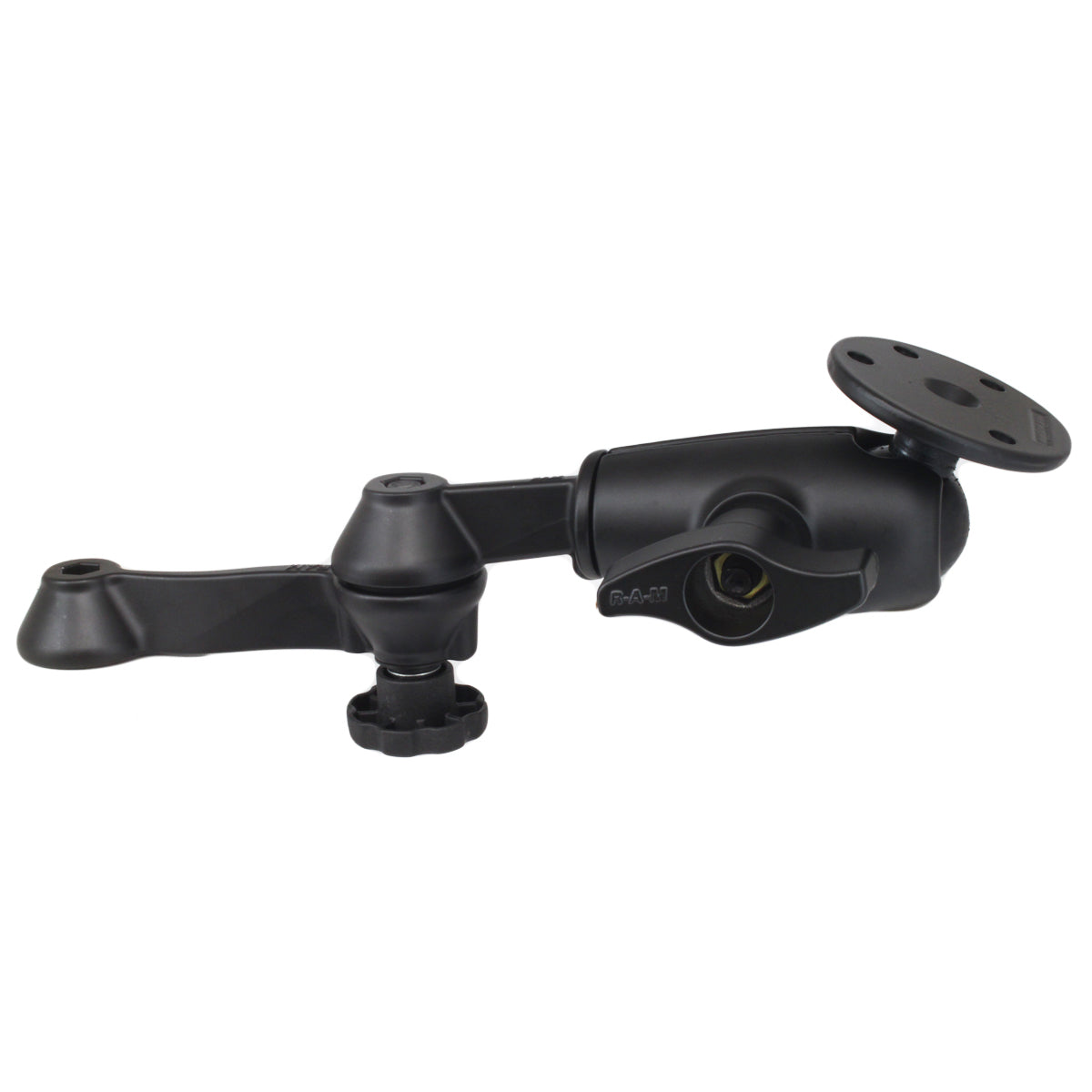 RAM® 12" vergrendelbare dubbele zwenkarm met grote ronde plaat