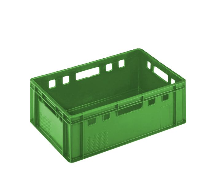 Euronorm plast E-2 kødback 600x400x200 mm 35 liter, grøn