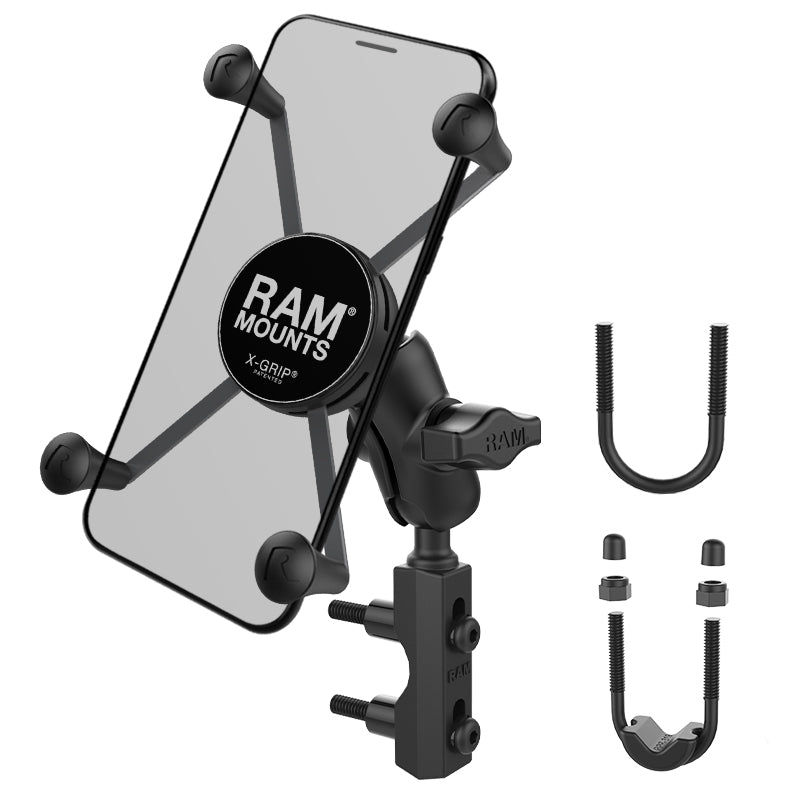 RAM® X-Grip® houder voor grote telefoons met rem-/koppelingsreservoirbasis – kort