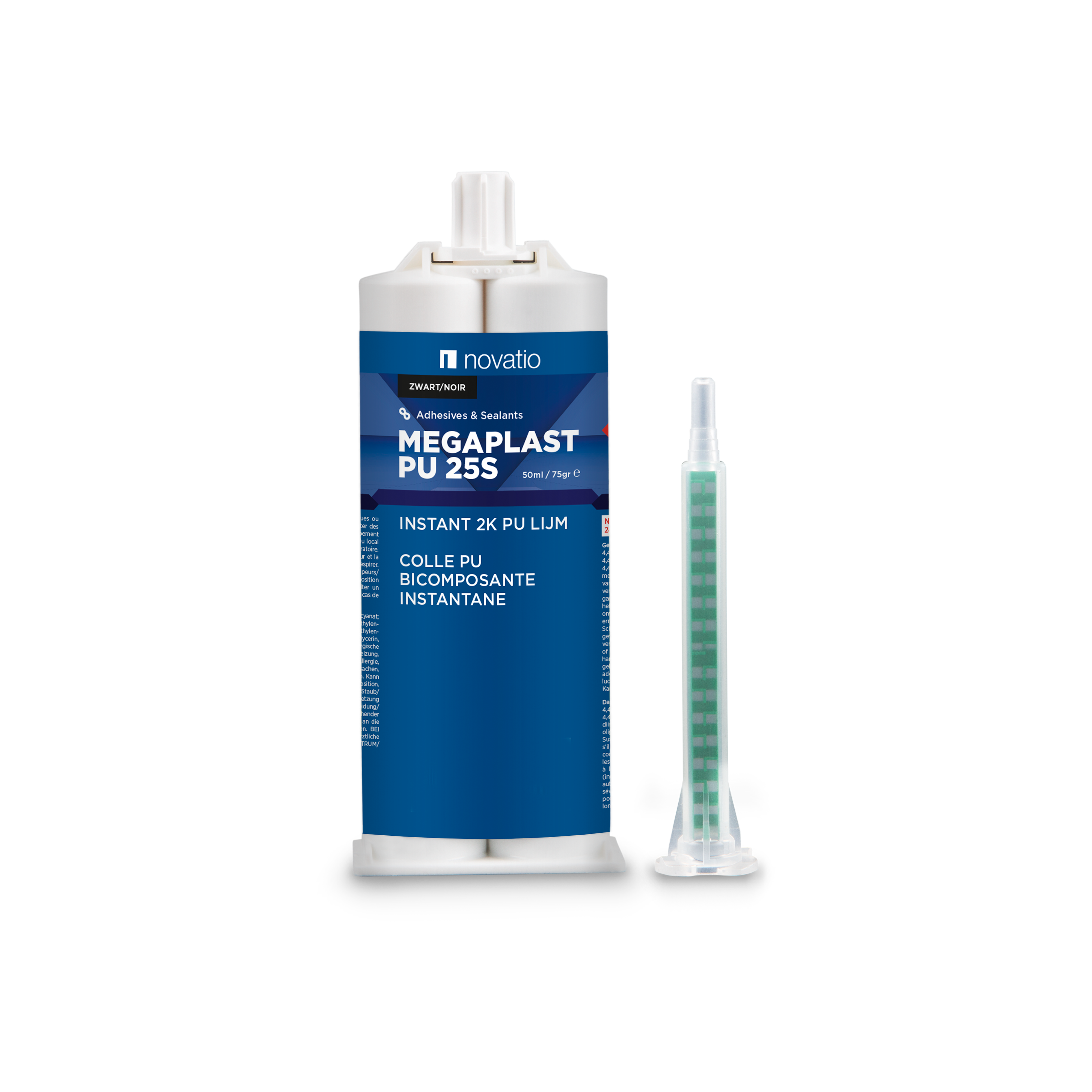 Novatio Megaplast PU 25s noir - cartouche 2 x 25ml