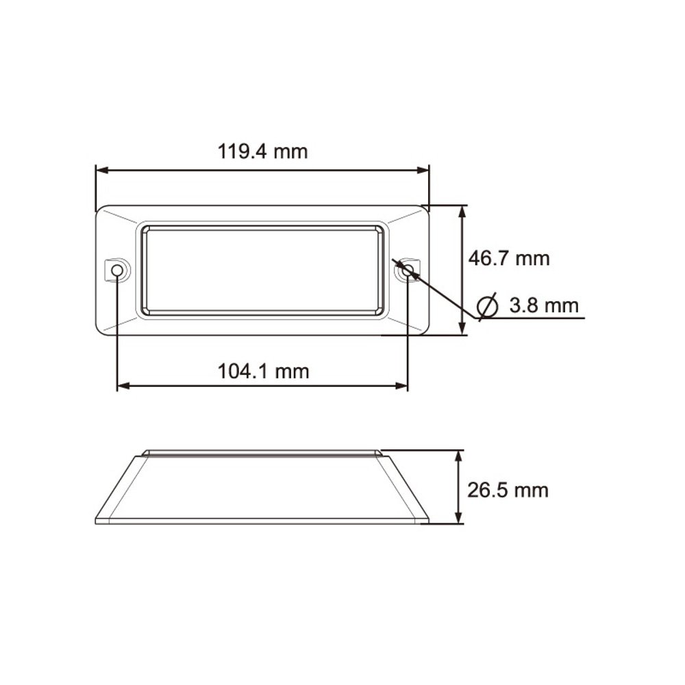 Stroboscooplamp LED 9-32V oranje zwarte bezel