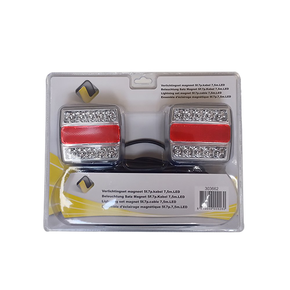 Aanhangwagenverlichting set LED magnetisch 7-polig