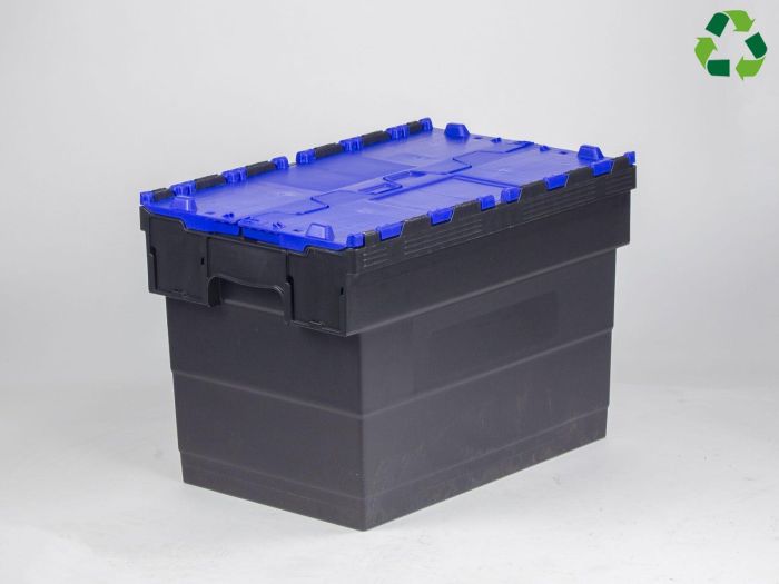 Distributionskasse E-line Distribox, kassens del sort, lågdele blå 72 liter
