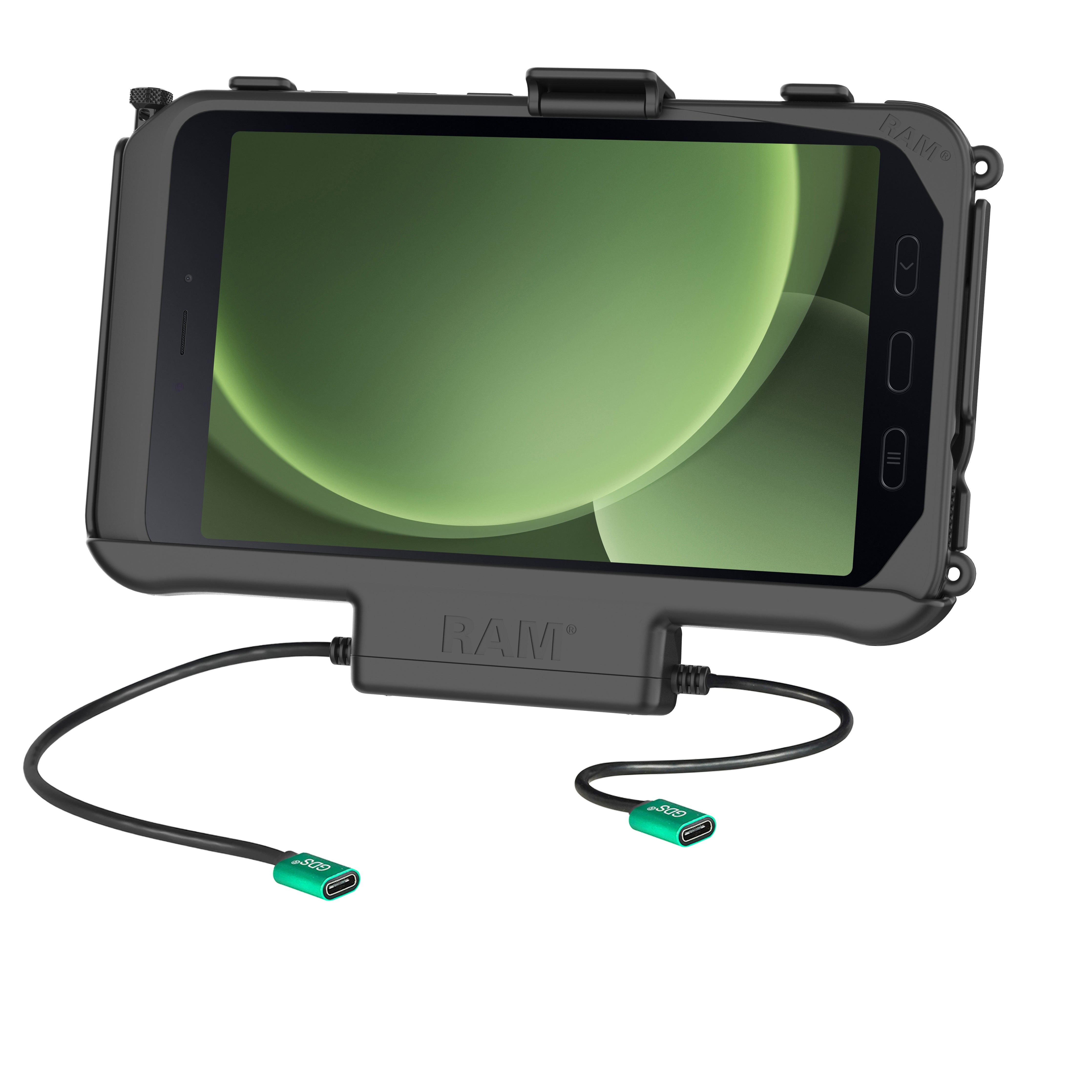 RAM® USB-C gevoede dock + USB-C data voor Samsung Tab Active5 en 3