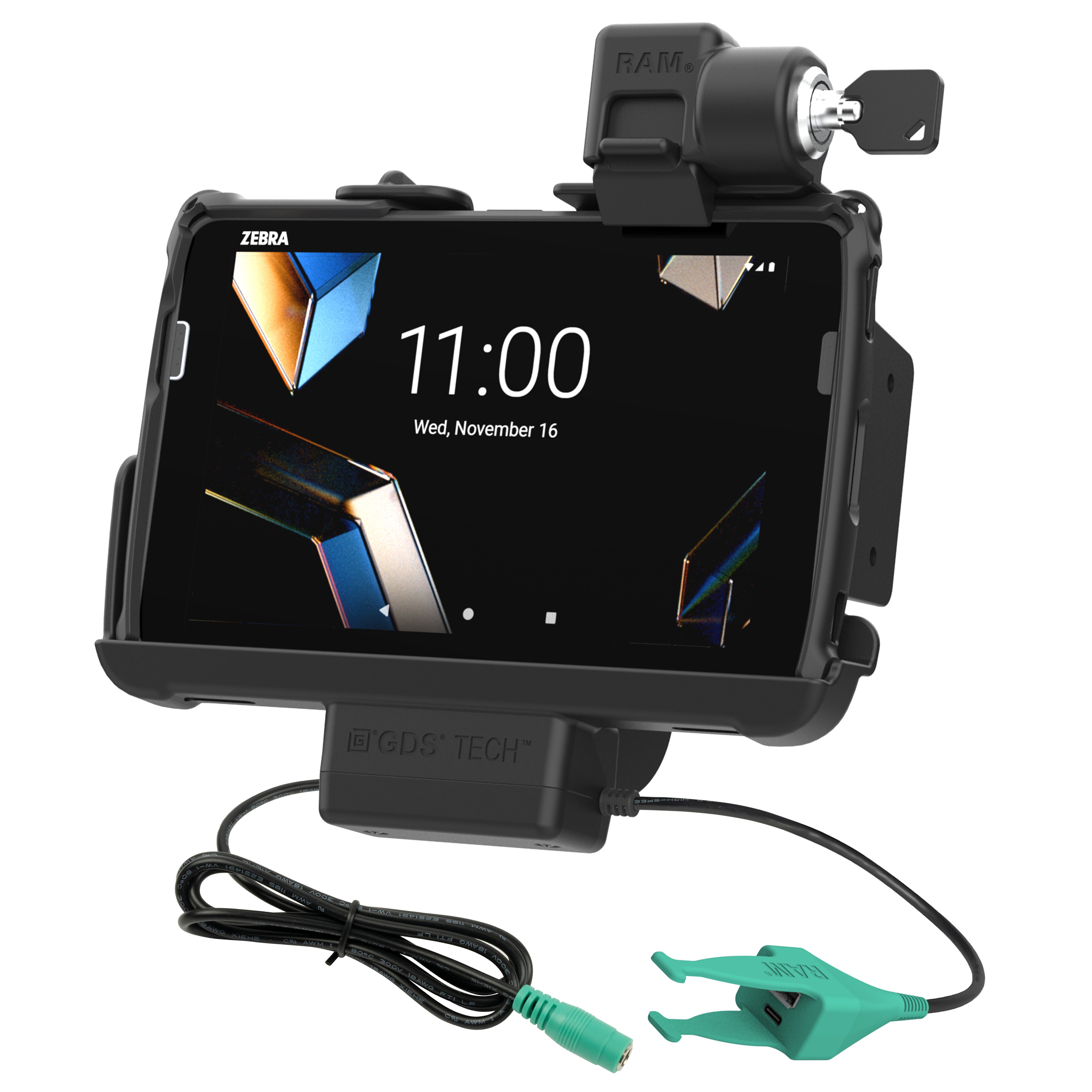 Vergrendelbare RAM® Tough-Dock™ Power + USB-C & USB-A voor Zebra ET401 & ET4x 8"