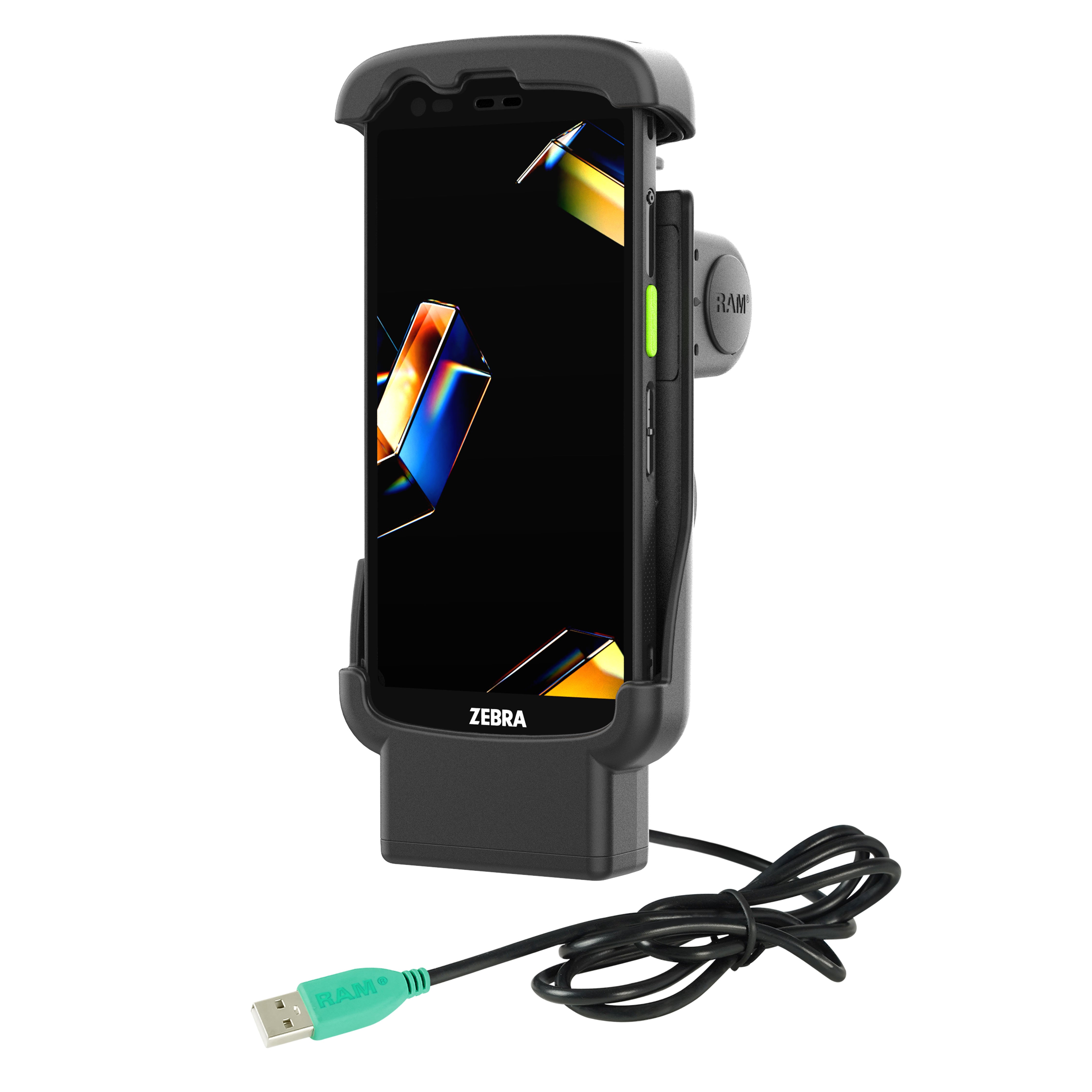 Base Form-Fit RAM® con alimentación para Zebra TC22 & TC27 sin Boot
